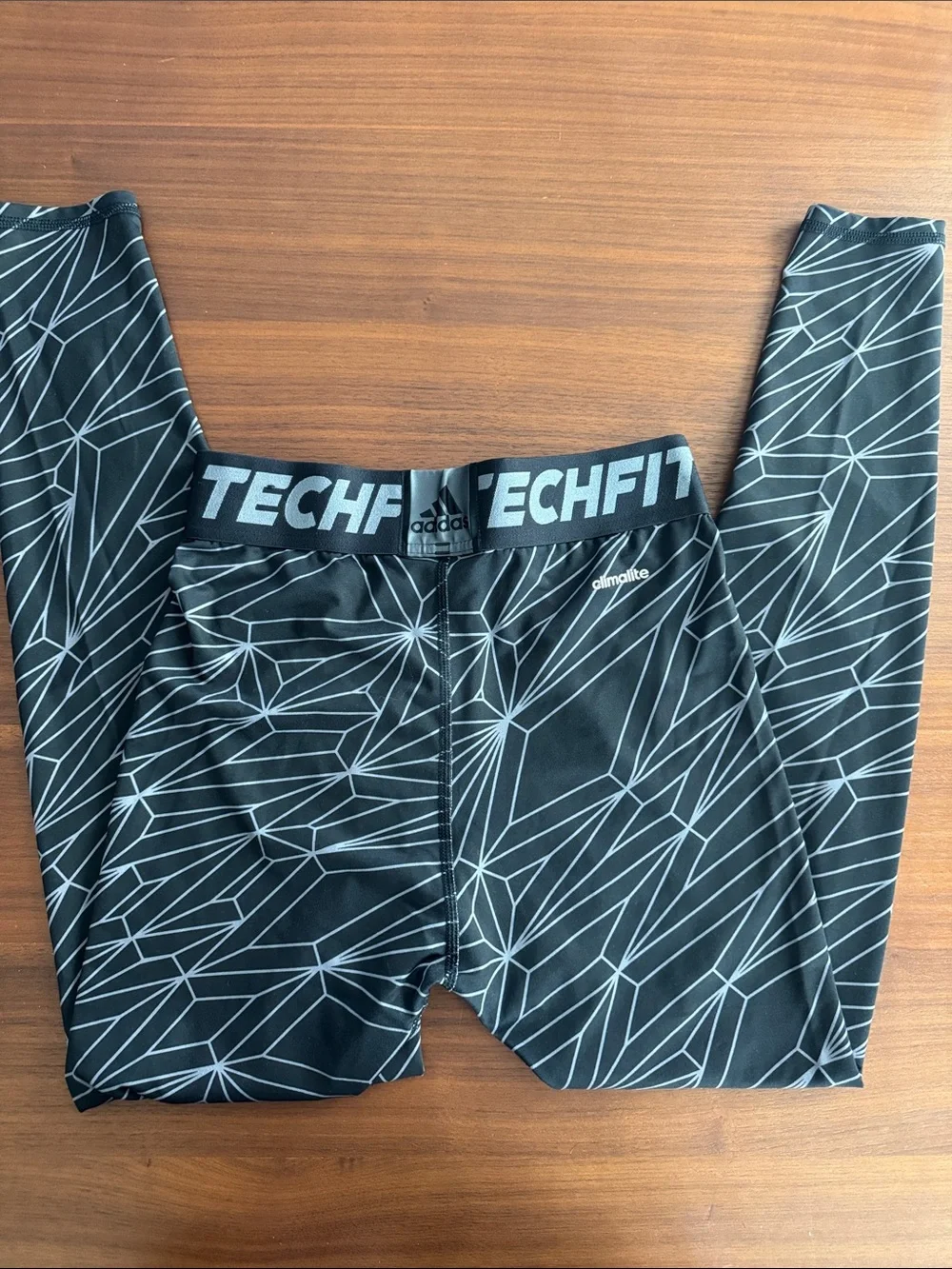 adidas Techfit Black Boxer Briefs with Gray Graphic Lines